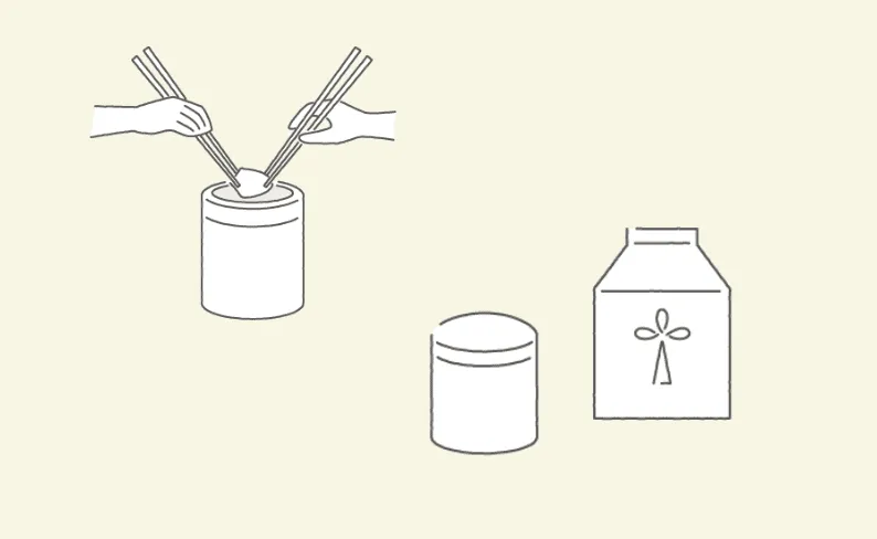 火葬後の収骨のイラスト