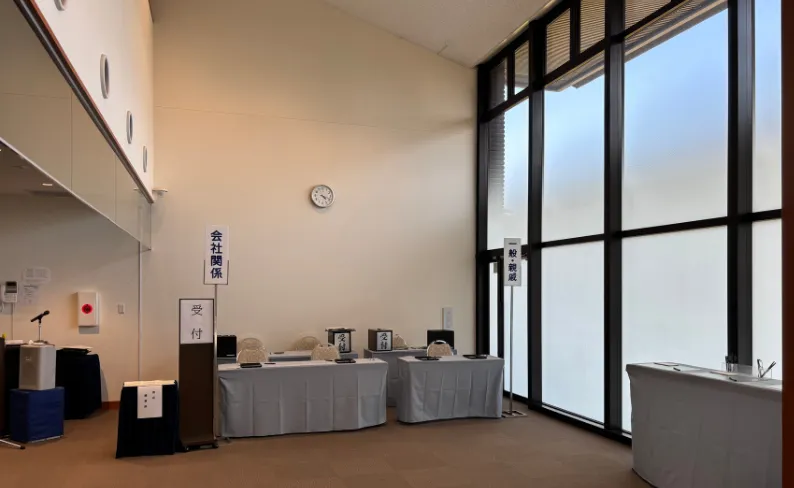 N様 東松山斎場での葬儀の際に設置した受付の写真